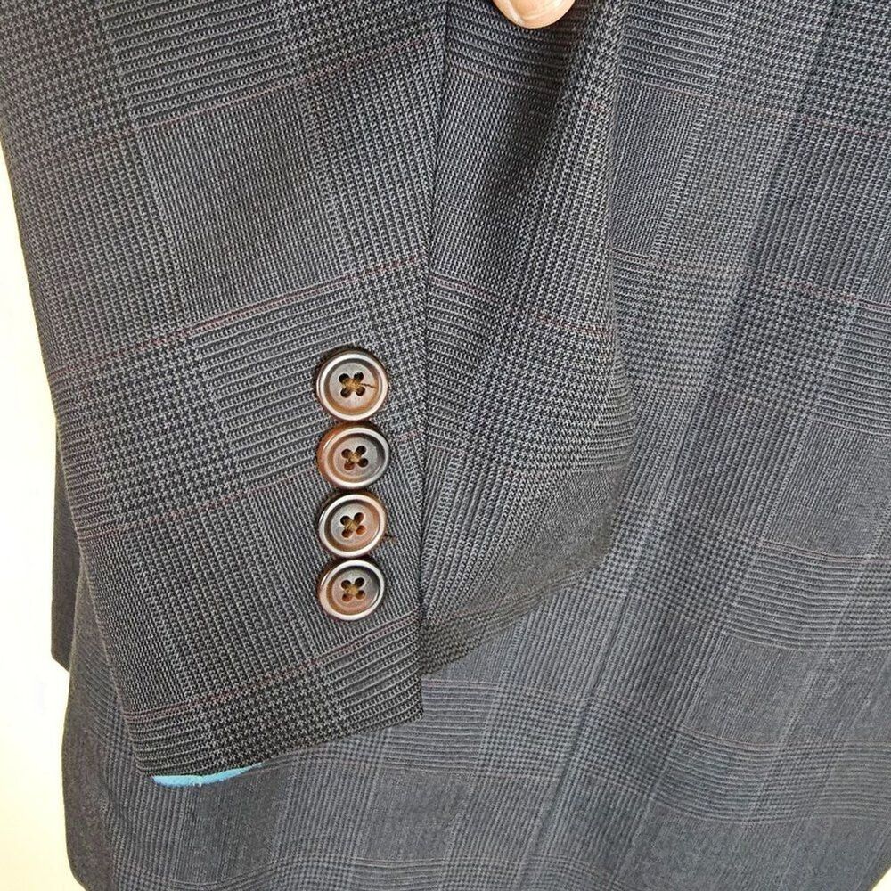 Vintage Polo University Club by Ralph Lauren Wool Suit Jacket Windowpane Size 40 - Picture 5 of 9
